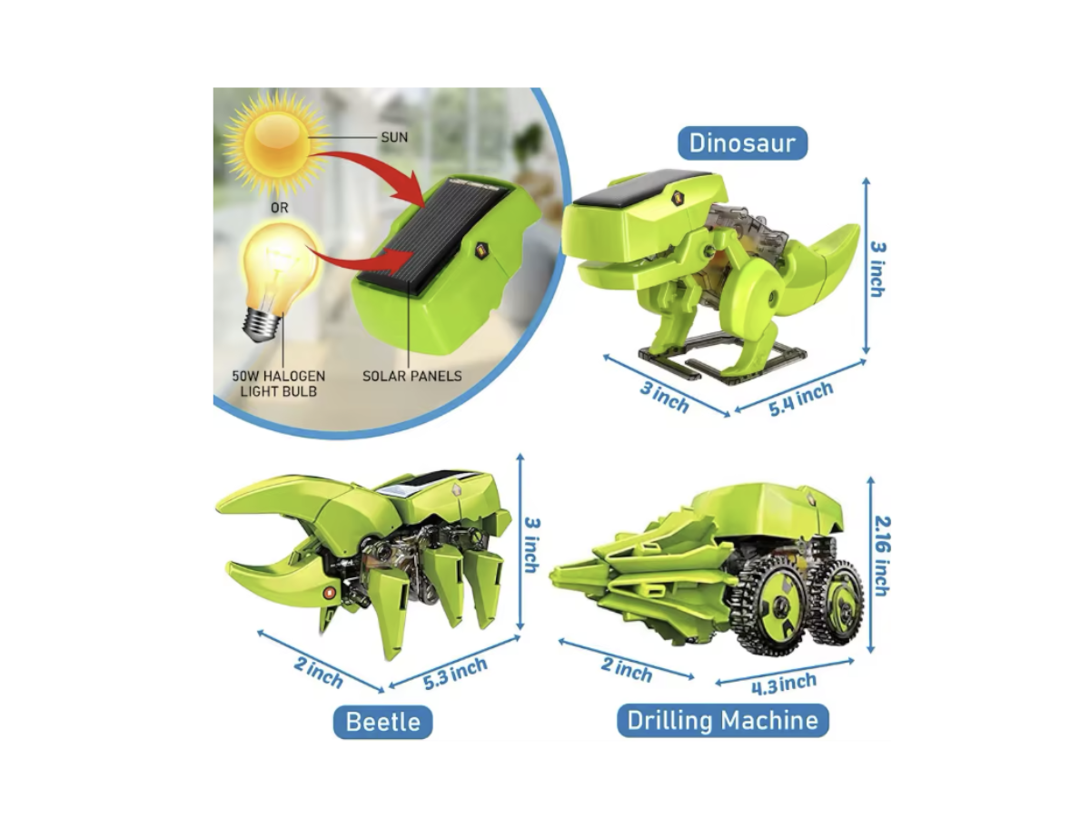 Kit Solar 3 en 1 de Dinosaurio Robot 3D para Niños