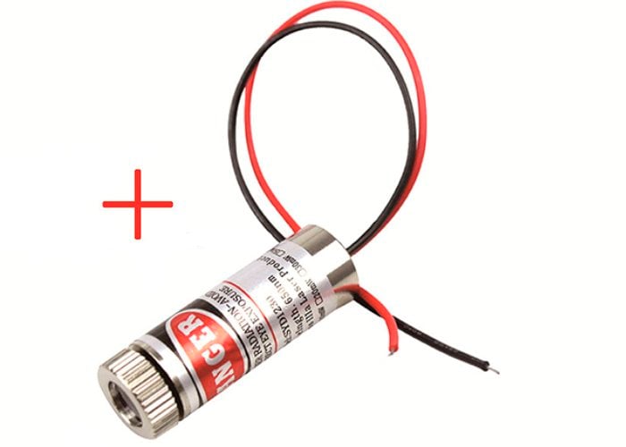 Diodo Laser de Cruz 650nm 5mW 5V Foco Ajustable