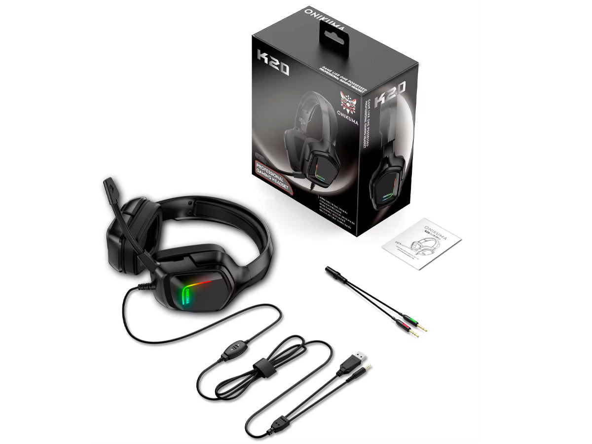Audífonos Gaming Onikuma K20 Negros