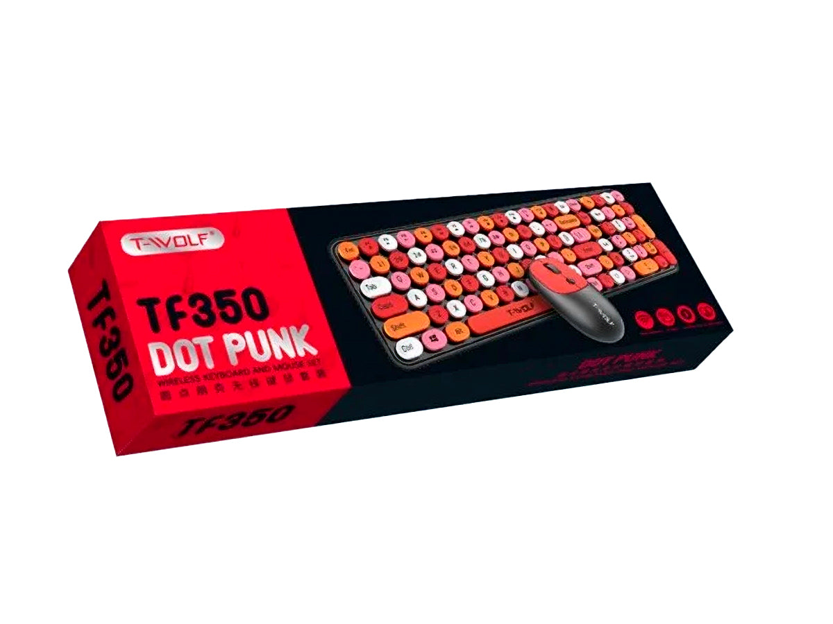 Kit Teclado y Mouse Inalámbrico T-Wolf TF350 Multicolor