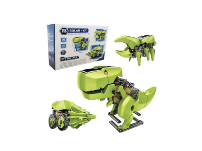 Kit Solar 3 en 1 de Dinosaurio Robot 3D para Niños