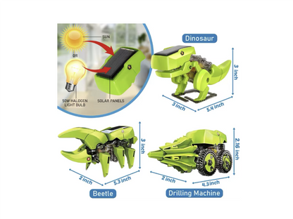 Kit Solar 3 en 1 de Dinosaurio Robot 3D para Niños