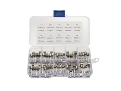 Kit de 100 Fusibles de Vidrio 5×20 mm