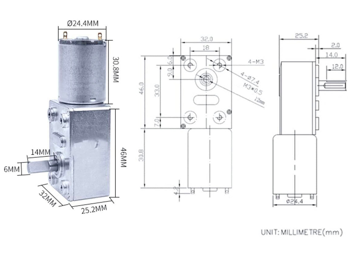Motorreductor DC 12V 150RPM