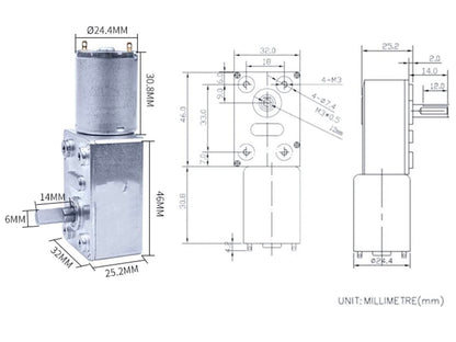 Motorreductor DC 12V 150RPM