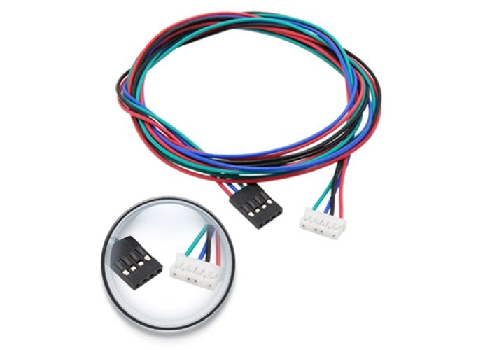 Cable 4 pines para motor 70cm b/w