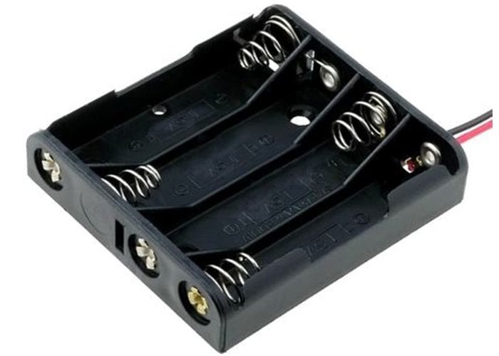 Caja Portapilas 4 x 1.5v Doble AA