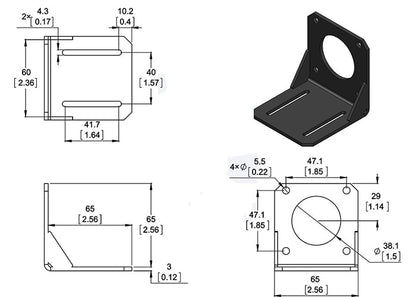 Soporte L Motor Nema 23