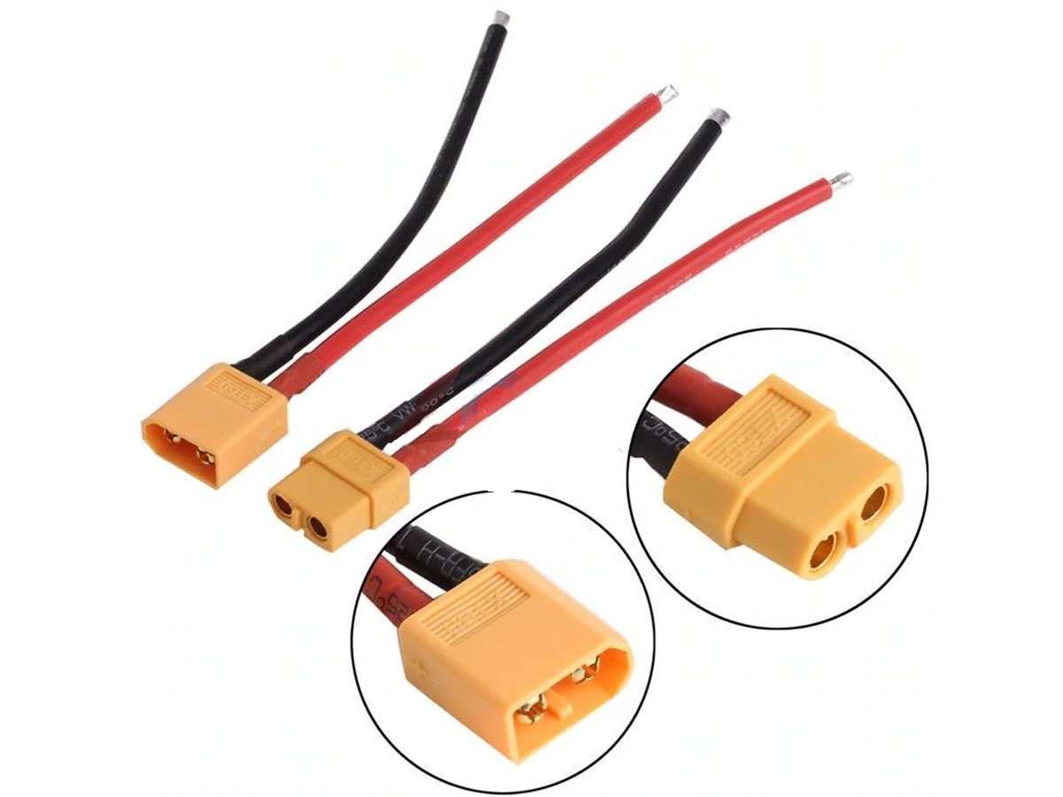 Set Conector XT60 Macho Hembra con Cable 10cm