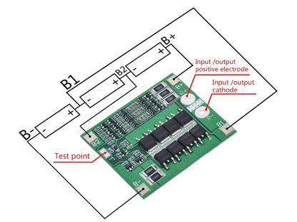 Cargador BMS Batería Li-ión Lipo 18650 3S 25A