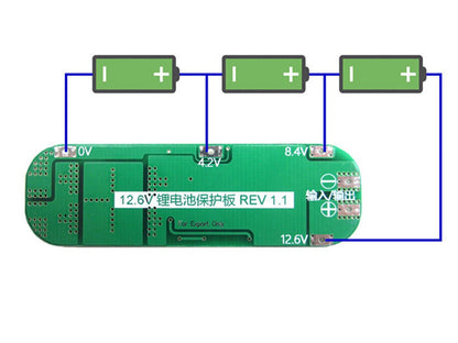 Cargador BMS Batería Li-ión Lipo 18650 3S 20A