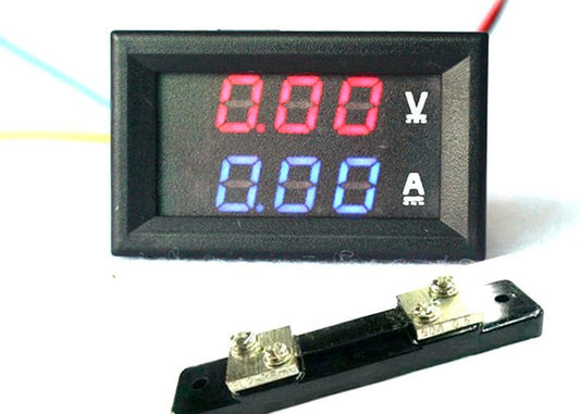 Panel Display Led Voltimetro Amperímetro DC 0-100V 50A con Shunt