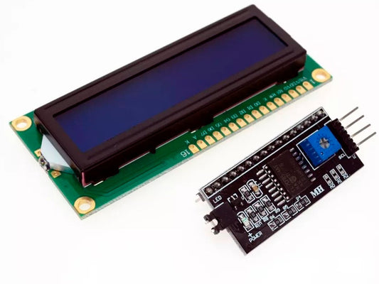 Pantalla LCD 1602 Azul + Interfaz I2C Soldado