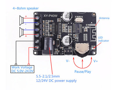 Amplificador XY-P15W con Bluetooth + Carcasa