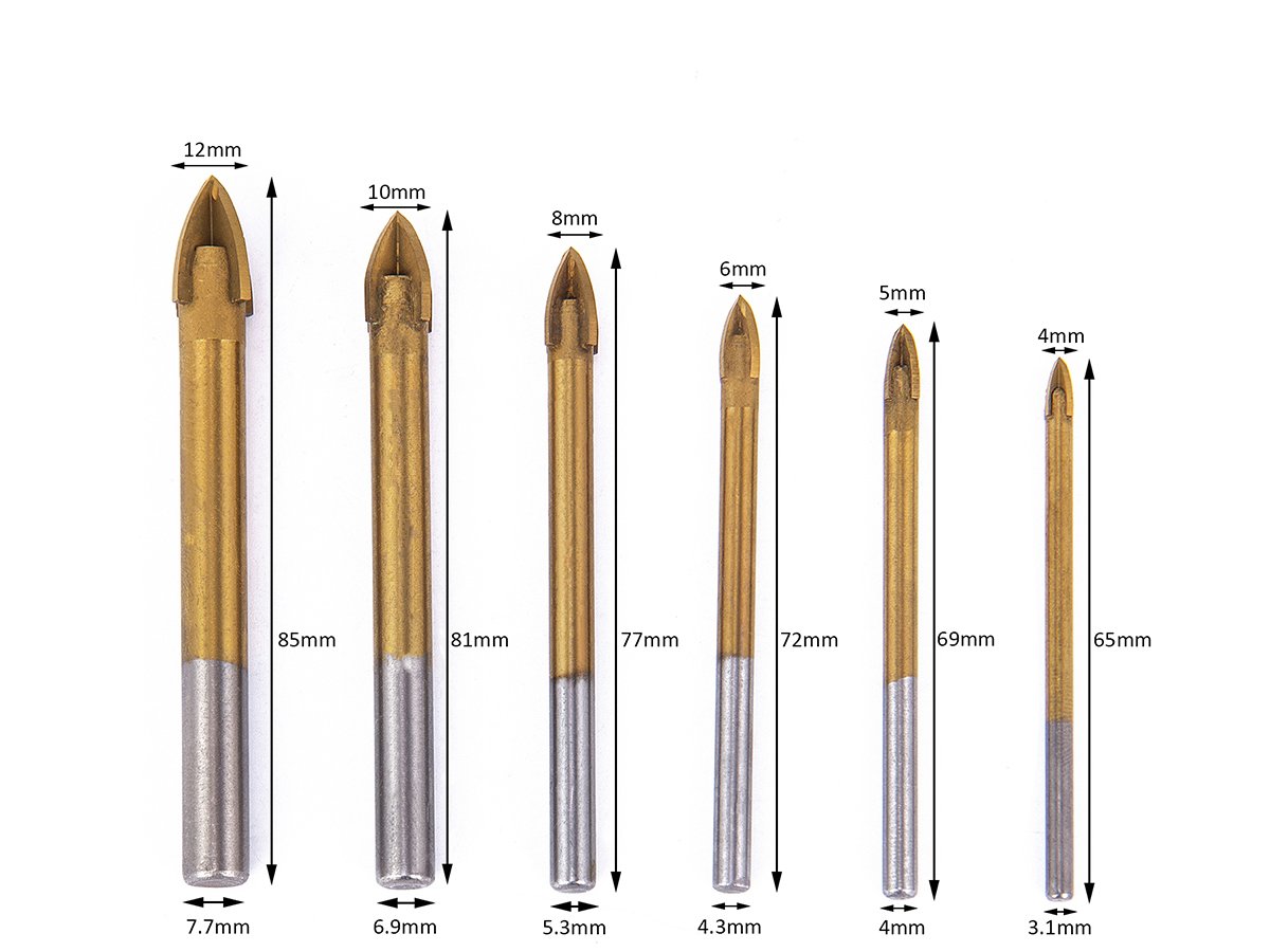 Kit 6 Brocas Puntas Lanza Cruzada