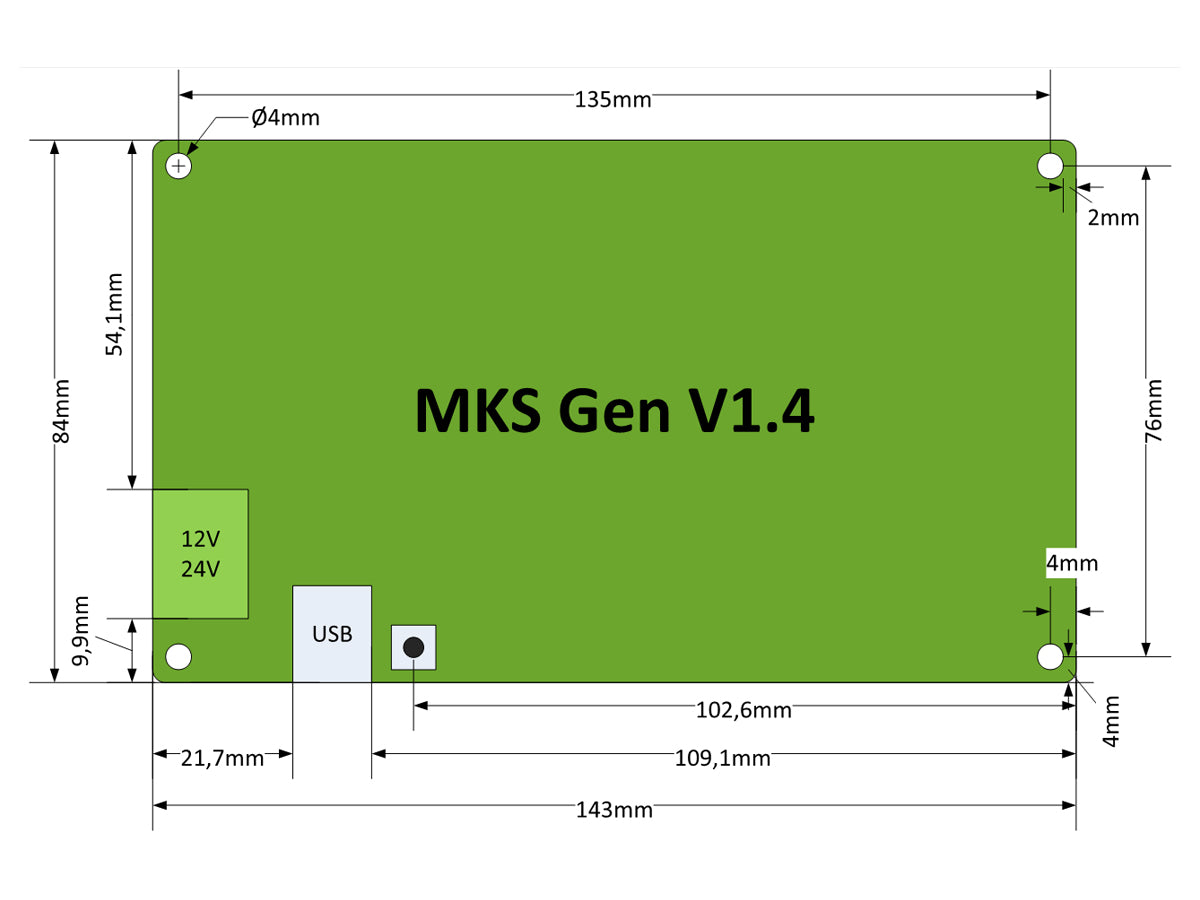 Placa controladora MKS Gen V1.4 + 5 Drivers TMC2130