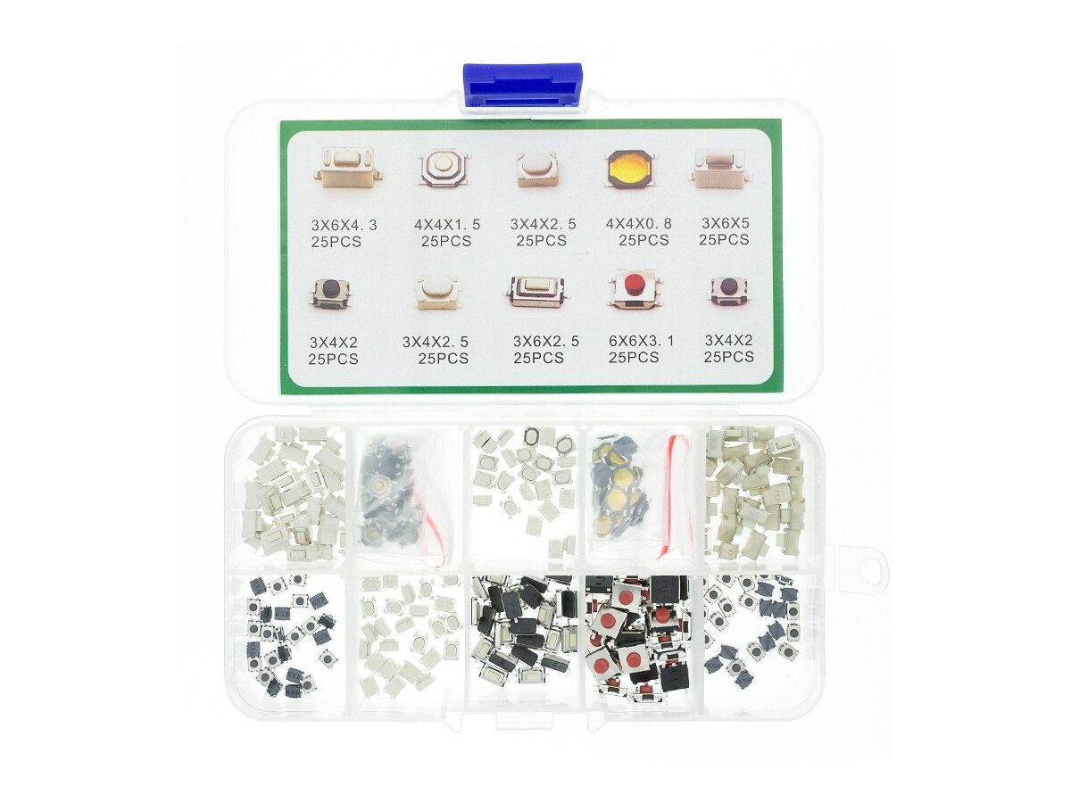 Kit 250 Botones Pulsadores SMD