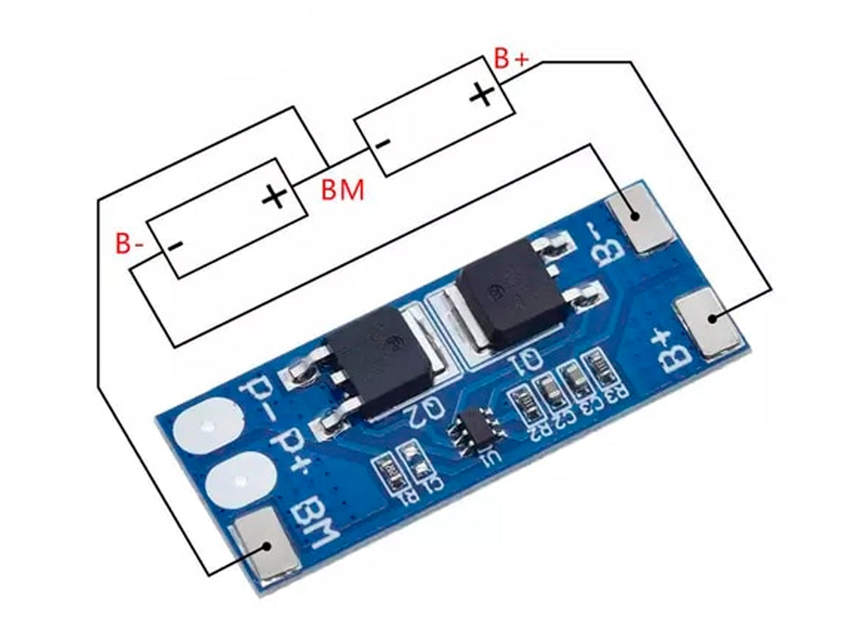 Cargador BMS 18650 2S 8A - 15A