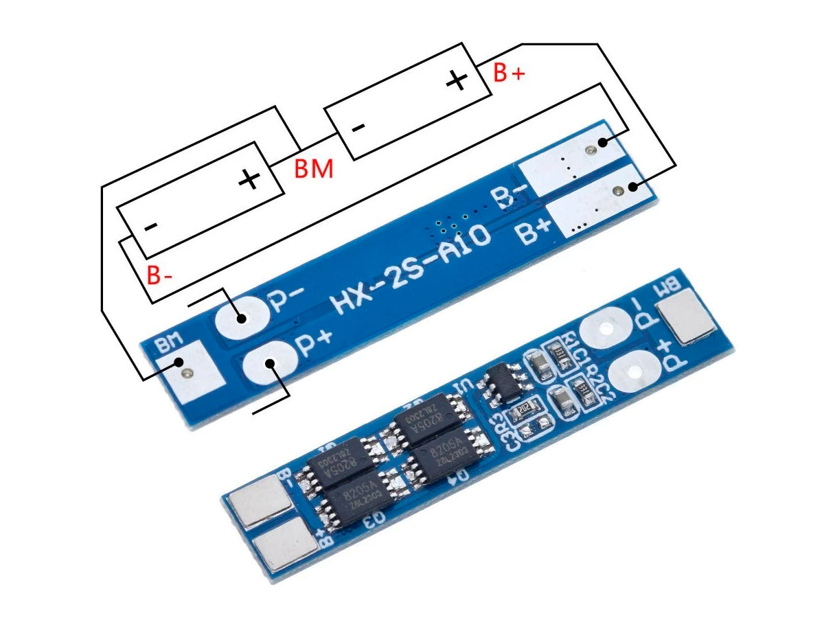 Cargador BMS 18650 2S 8A-16A