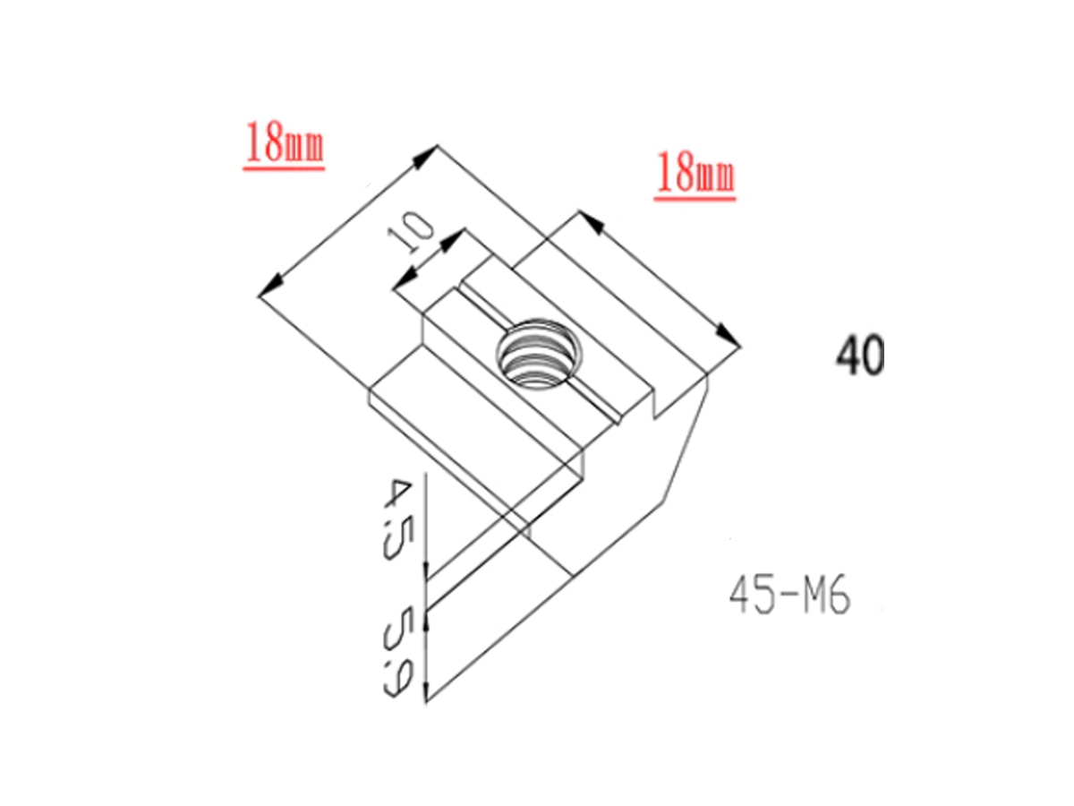 Tuerca T-Track para perfil de 40 M6