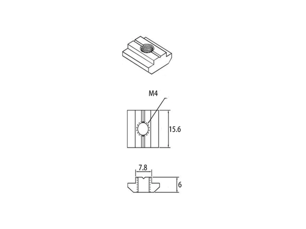 Bloque T-Track para perfil de 30 M4