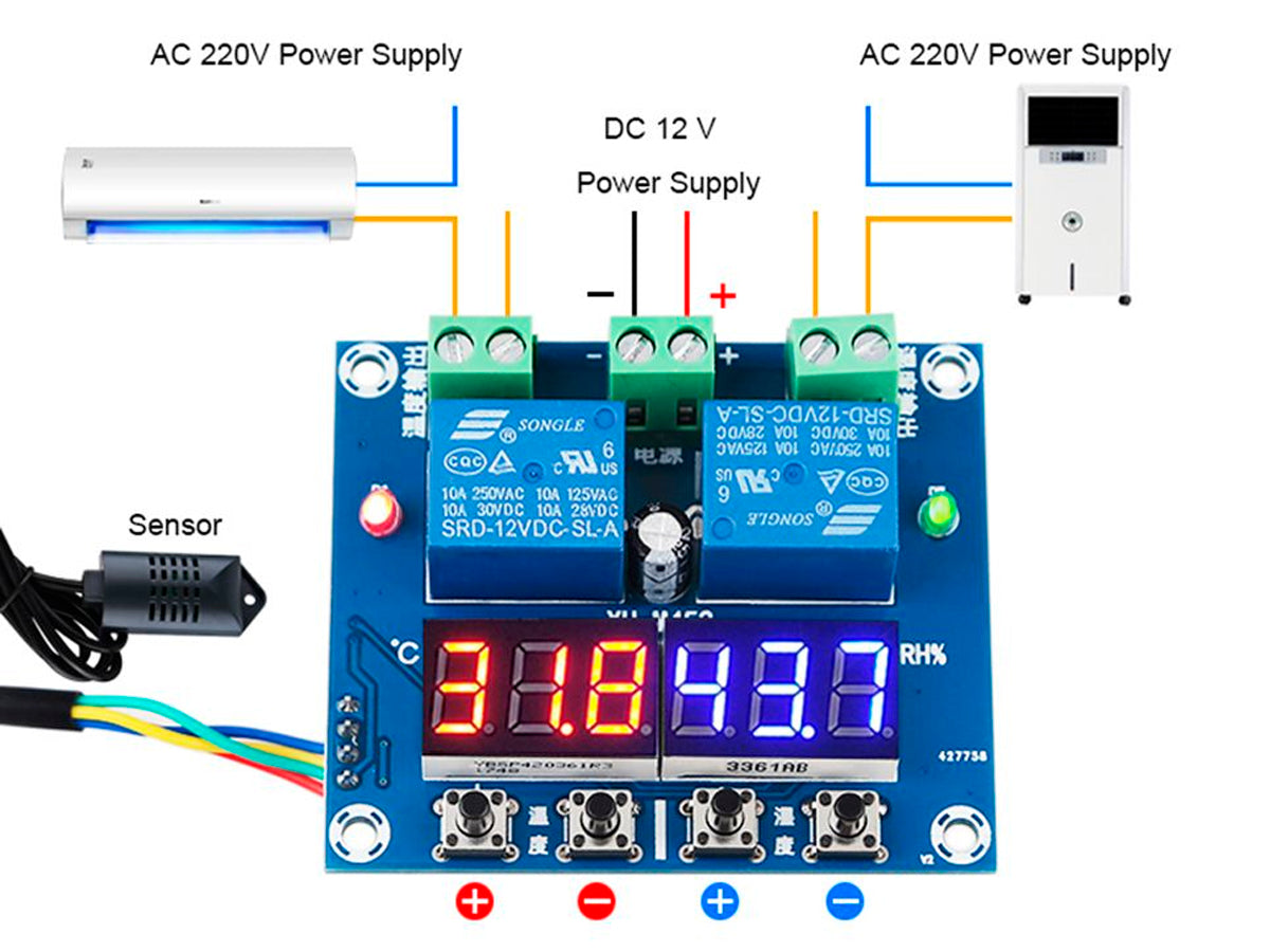 Módulo control de temperatura y humedad XH-M452