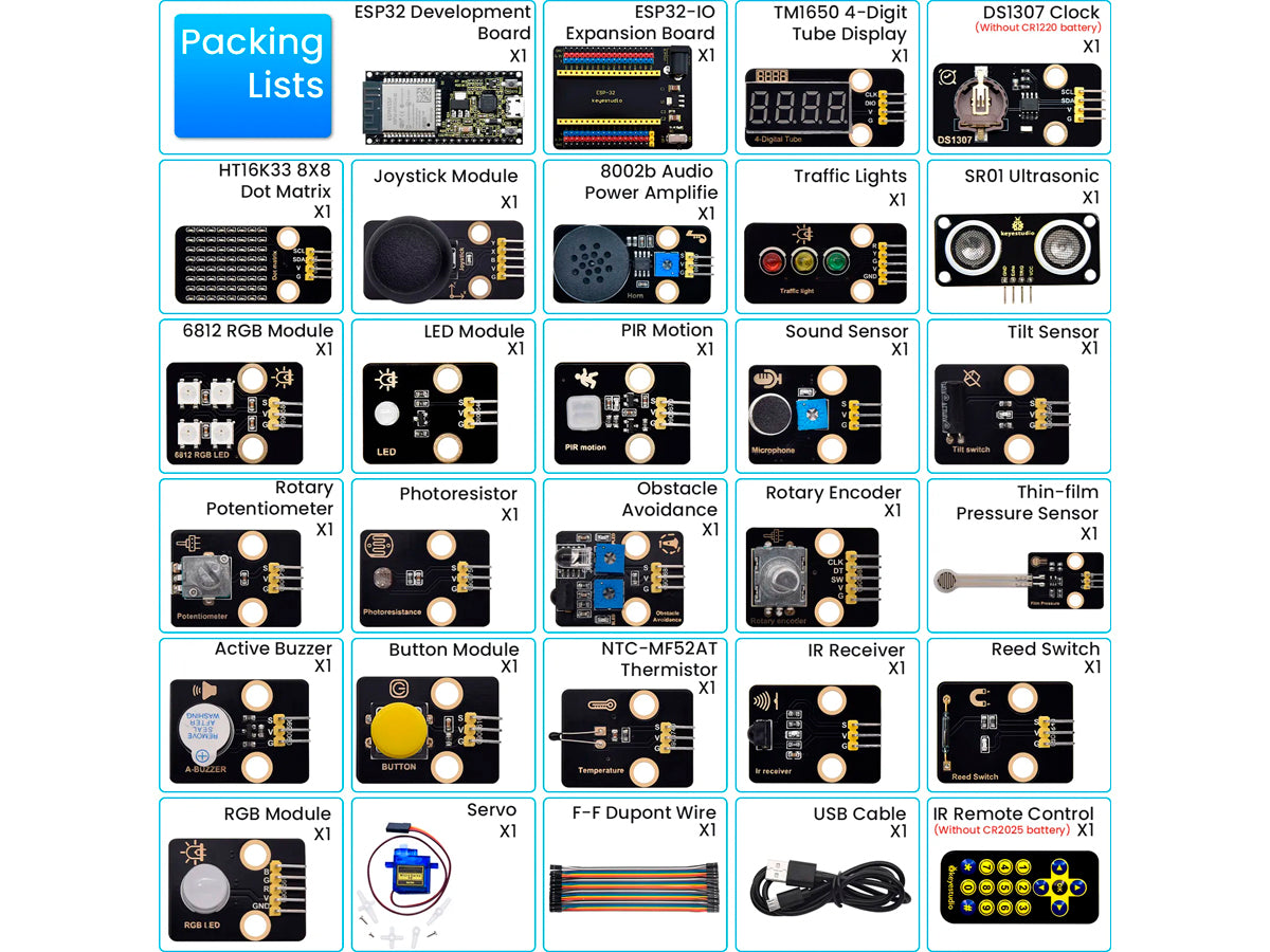 Kit ESP32 24 Sensores Keyestudio – 39 proyectos