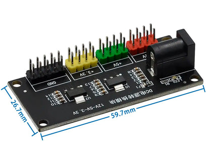 Modulo Regulador de Voltaje Step Down 12VDC a 3.3 - 5 y 12 v