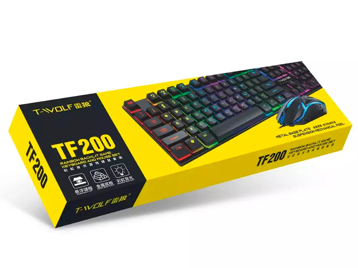 Kit Teclado y Mouse Gaming T-Wolf TF200